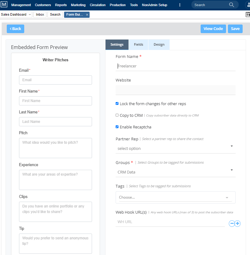 Freelancer Form